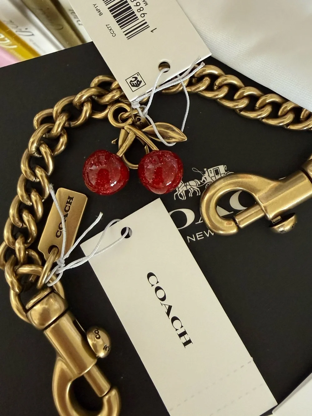 Coach purse bag chain strap charm strap NWT WITH COACH JEWELRY POUCH - Picture 10 of 10